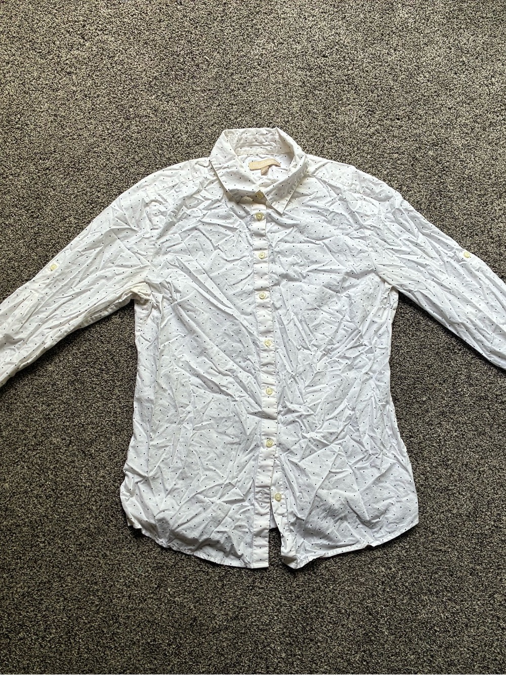 Banana Republic Women’s Black/White Polka Dot Button Down Dress Blouse, Size M